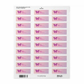 PINK RIBBON BUTTERFLY ETIKET (Full Sheet)