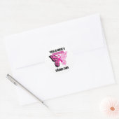 Pink Ribbon Butterfly Overlevende borstkanker Ronde Sticker (Envelop)