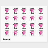 Pink Ribbon Butterfly Overlevende borstkanker Vierkante Sticker (Vel)