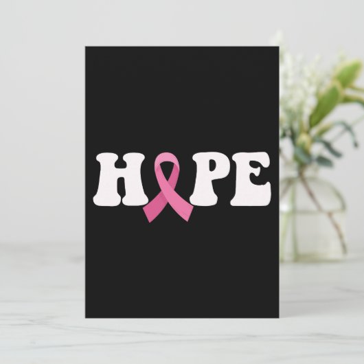 Pink Ribbon Cancer Awareness Borstkanker Hoop Kaart (Staand voorkant)