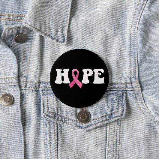 Pink Ribbon Cancer Awareness Borstkanker Hoop Ronde Button 7,6 Cm (In situ)