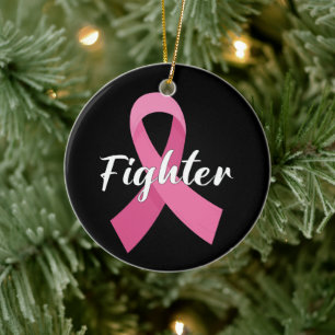Pink Ribbon Cancer Awareness Borstkankerbestrijder Keramisch Ornament