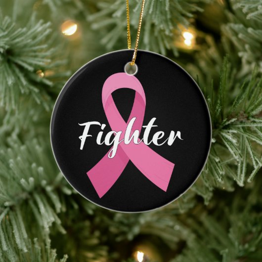 Pink Ribbon Cancer Awareness Borstkankerbestrijder Keramisch Ornament (Boom)