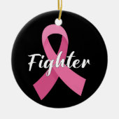Pink Ribbon Cancer Awareness Borstkankerbestrijder Keramisch Ornament (Voorkant)