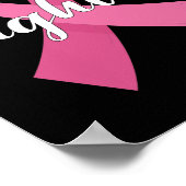 Pink Ribbon Cancer Awareness Borstkankerbestrijder Poster (Hoek)