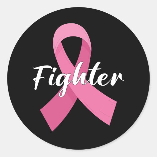 Pink Ribbon Cancer Awareness Borstkankerbestrijder Ronde Sticker (Voorkant)