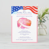 Pink Ribbon Cancer Awareness Month Flag Fundraiser Kaart (Staand voorkant)