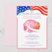 Pink Ribbon Cancer Awareness Month Flag Fundraiser Kaart (Voorkant / Achterkant)