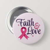 Pink Ribbon Cancer Awareness Ronde Button 7,6 Cm (Voorkant /achterkant)