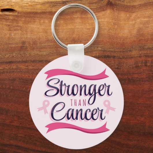 Pink Ribbon Cancer Awareness Sleutelhanger (Voorkant)