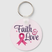 Pink Ribbon Cancer Awareness Sleutelhanger (Voorkant)