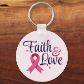 Pink Ribbon Cancer Awareness Sleutelhanger (Achterkant)