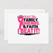 Pink Ribbon Cancer Survivor Friends Family And Fai Aankondigingskaart (Voorkant / Achterkant)