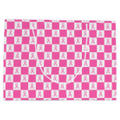 Pink Ribbon Checkerboard – Breast Cancer Awareness Groot Cadeauzakje (Achterkant)
