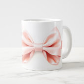 Pink Ribbon Coquette Aesthetic Valentine Grote Koffiekop (Voorkant rechts)