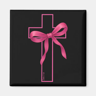 Pink Ribbon Cross Borstkanker Bewustzijn Christa Magneet