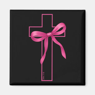 Pink Ribbon Cross Borstkanker Bewustzijn Christa Magneet