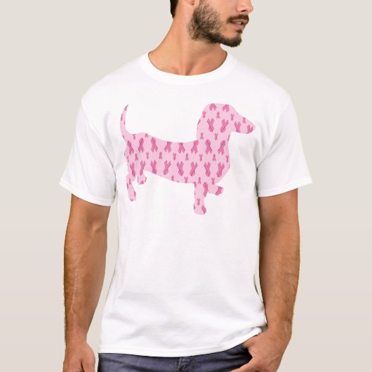 Pink Ribbon Dachshund T-shirt (Voorkant)