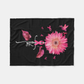 Pink Ribbon Daisy Faith - Breast Cancer Awareness  Fleece Deken (Voorkant (Horizontaal))