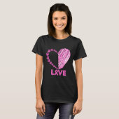 Pink Ribbon Dog Inspirational Breast Cancer T-shirt (Voorkant volledig)
