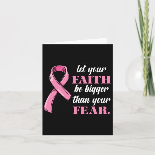 Pink Ribbon Faith Breast Cancer Angst Oorlog Kaart (Voorkant)