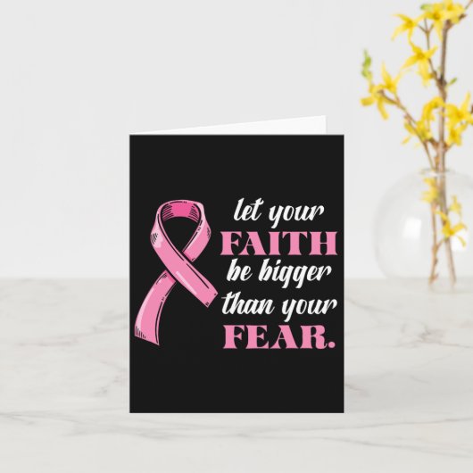 Pink Ribbon Faith Breast Cancer Angst Oorlog Kaart (Gele Bloem)