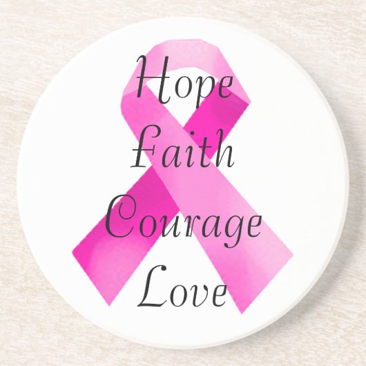 Pink Ribbon Faith Onderzetter (Voorkant)