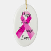 Pink Ribbon Faith Ovaal Ornament (Rechts)