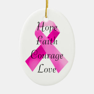 Pink Ribbon Faith Ovaal Ornament