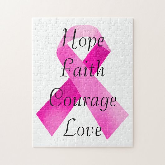 Pink Ribbon Faith Puzzel Legpuzzel (Verticaal)