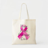 Pink Ribbon Faith Tote Bag (Voorkant)