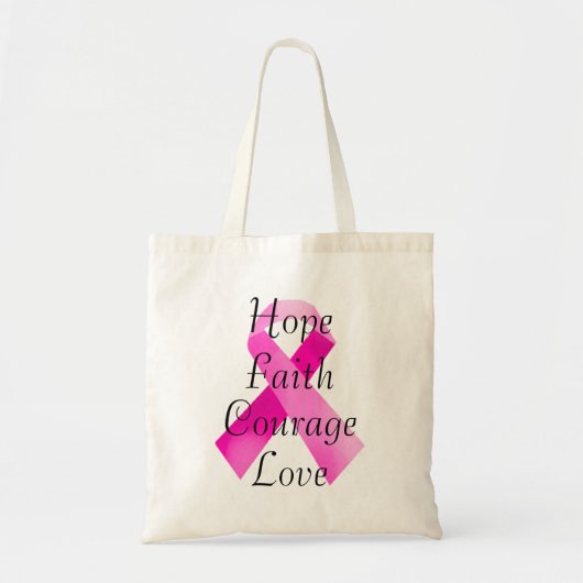 Pink Ribbon Faith Tote Bag (Voorkant)