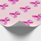 Pink Ribbon Faith Wrapping Paper Cadeaupapier (Hoek)