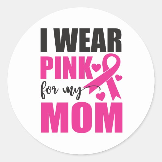 Pink Ribbon Fighter Overlevende Moeder Borstkanker Ronde Sticker (Voorkant)