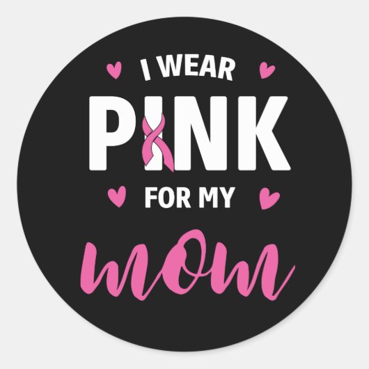 Pink Ribbon Fighter Overlevende Moeder Borstkanker Ronde Sticker (Voorkant)