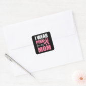 Pink Ribbon Fighter Overlevende Moeder Borstkanker Vierkante Sticker (Envelop)