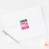 Pink Ribbon Fighter Overlevende Moeder Borstkanker Vierkante Sticker (Envelop)