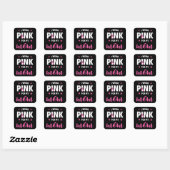 Pink Ribbon Fighter Overlevende Moeder Borstkanker Vierkante Sticker (Vel)