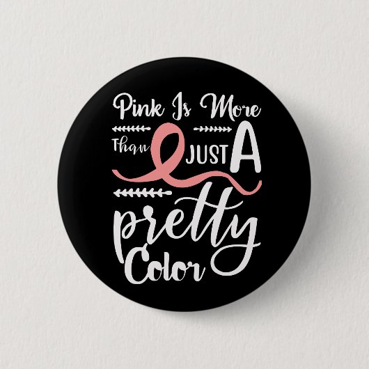 Pink Ribbon Fighter Survivor Krijger Borstkanker Ronde Button 5,7 Cm (Voorkant)