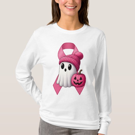 Pink Ribbon Floral - Borstkanker Ondersteuning T-shirt (Voorkant)