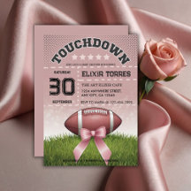 Pink Ribbon Football Touchdown Baby shower