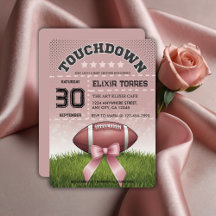 Pink Ribbon Football Touchdown Baby shower