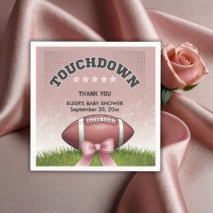 Pink Ribbon Football Touchdown Baby shower Servet