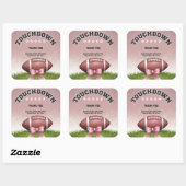 Pink Ribbon Football Touchdown Baby shower Vierkante Sticker (Vel)