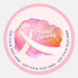 Pink Ribbon Formal Cancer Awareness Fundraiser Ronde Sticker