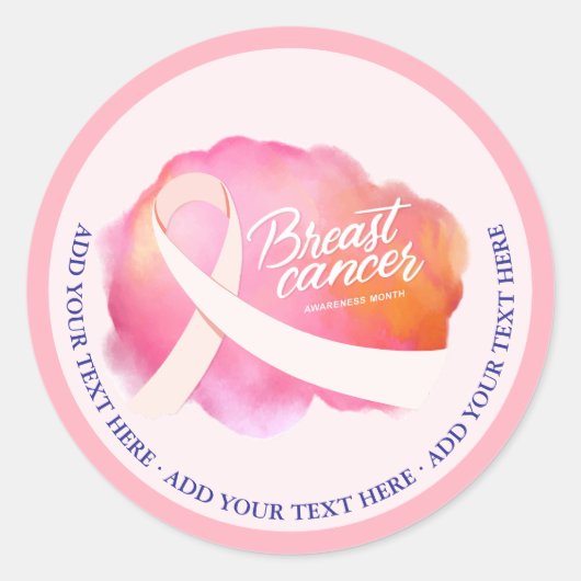 Pink Ribbon Formal Cancer Awareness Fundraiser Ronde Sticker (Voorkant)