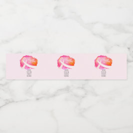 Pink Ribbon Formal Cancer Awareness Fundraiser Waterfles Etiket