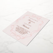 pink ribbon frame Baptism Invitation Folie Uitnodiging (Gedraaid)