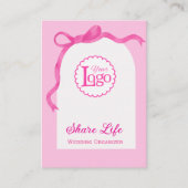Pink Ribbon Gate Wedding Organizer Business Card Visitekaartje (Voorkant)