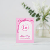 Pink Ribbon Gate Wedding Organizer Business Card Visitekaartje (Staand voorkant)